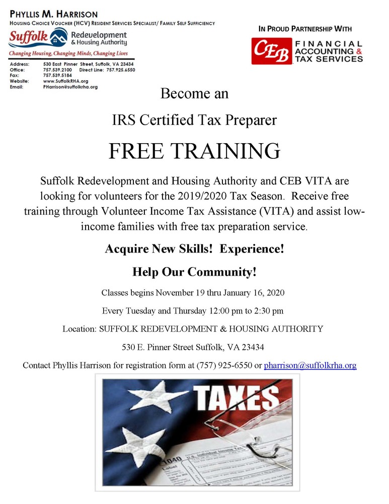 VITA VOLUNTEER TAX FLYER 2019-2020