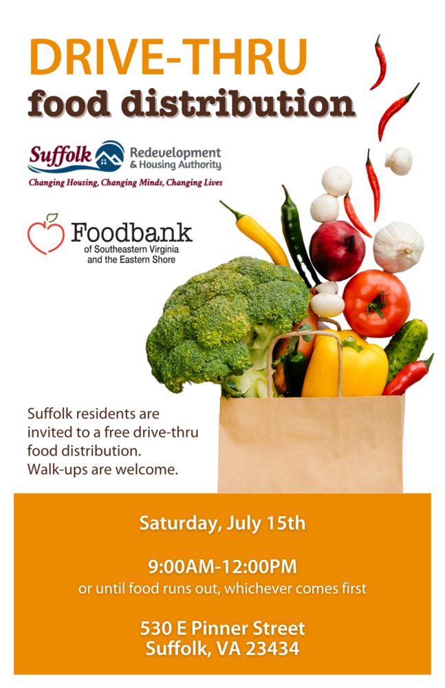 Drive-Thru Food Distribution Flyer. All information from this flyer is listed above.